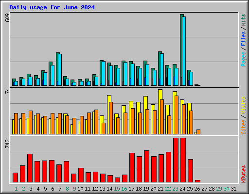 Daily usage for June 2024