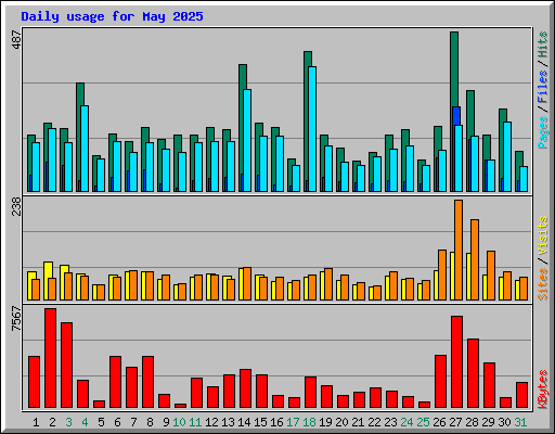 Daily usage for May 2025