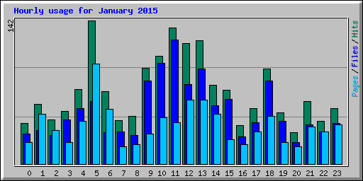 Hourly usage for January 2015