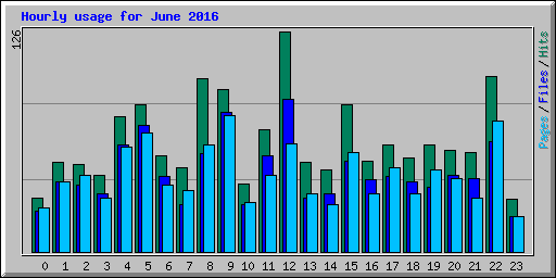 Hourly usage for June 2016