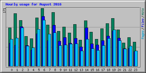 Hourly usage for August 2016