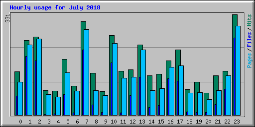 Hourly usage for July 2018