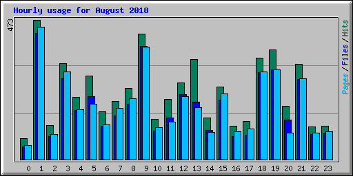 Hourly usage for August 2018