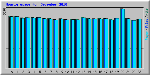 Hourly usage for December 2018
