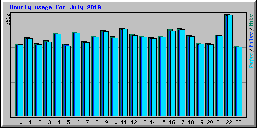 Hourly usage for July 2019