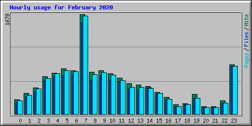 Hourly usage for February 2020