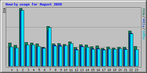 Hourly usage for August 2020