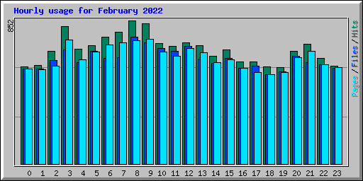 Hourly usage for February 2022