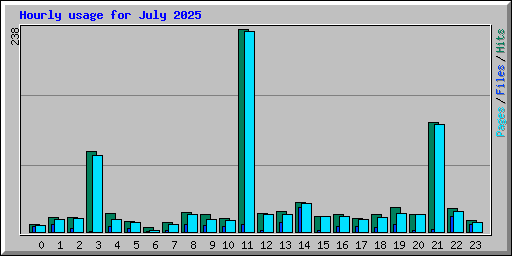 Hourly usage for July 2025