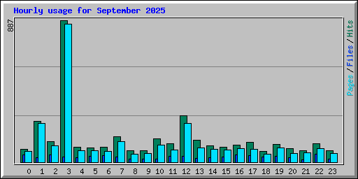 Hourly usage for September 2025