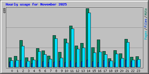Hourly usage for November 2025